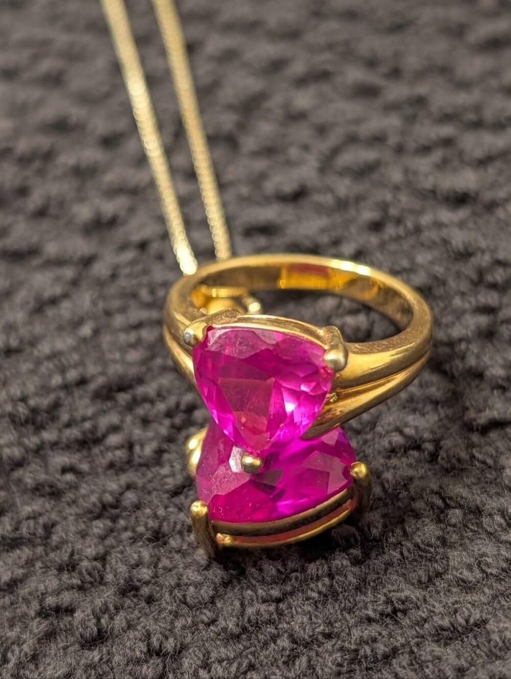 Pink Sapphire Pendant, Ring, Chain